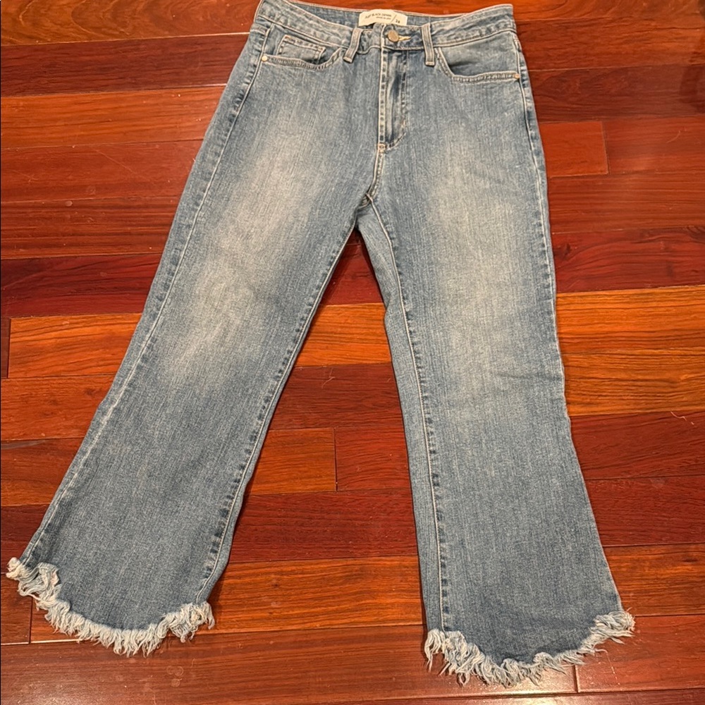 Just Black Denim light wash high waisted cropped jeans